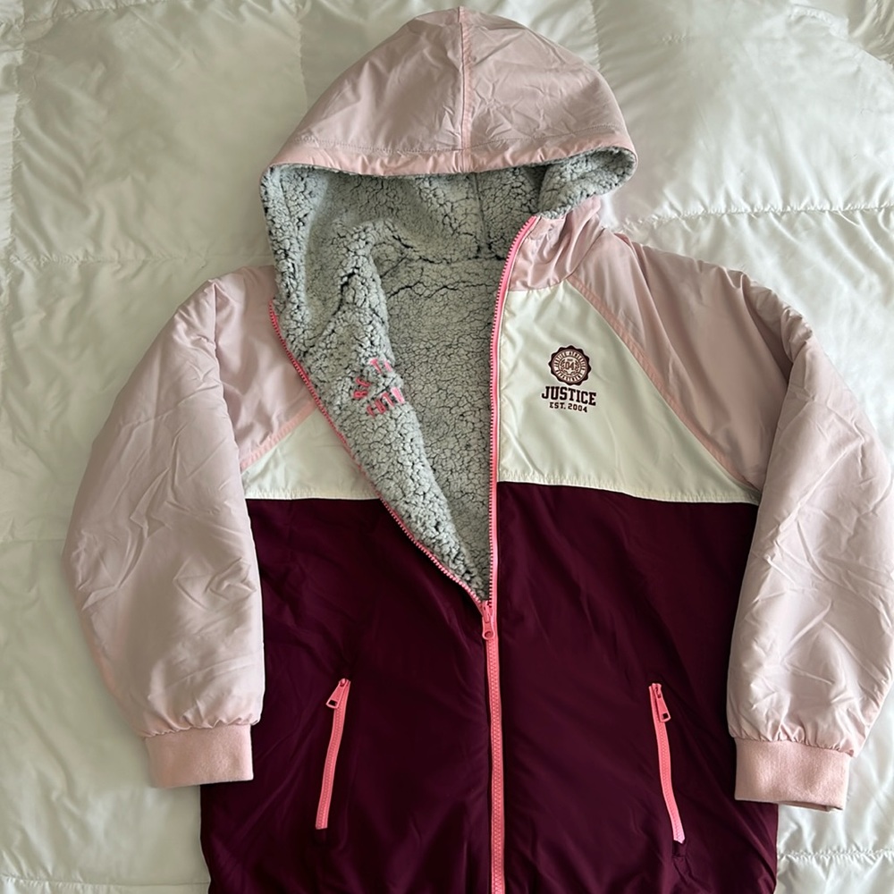 Justice Girls Size 16/18 Reversible Jacket NWOT